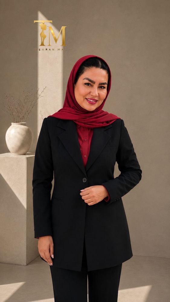 ست اداری تک دکمه شلوار نیم بگ